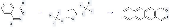 2,3-Anthracenedicarboxaldehyde can be prepared by 2,5-dimethoxy-tetrahydro-furan and benzene-1,2-dicarbaldehyde by heating